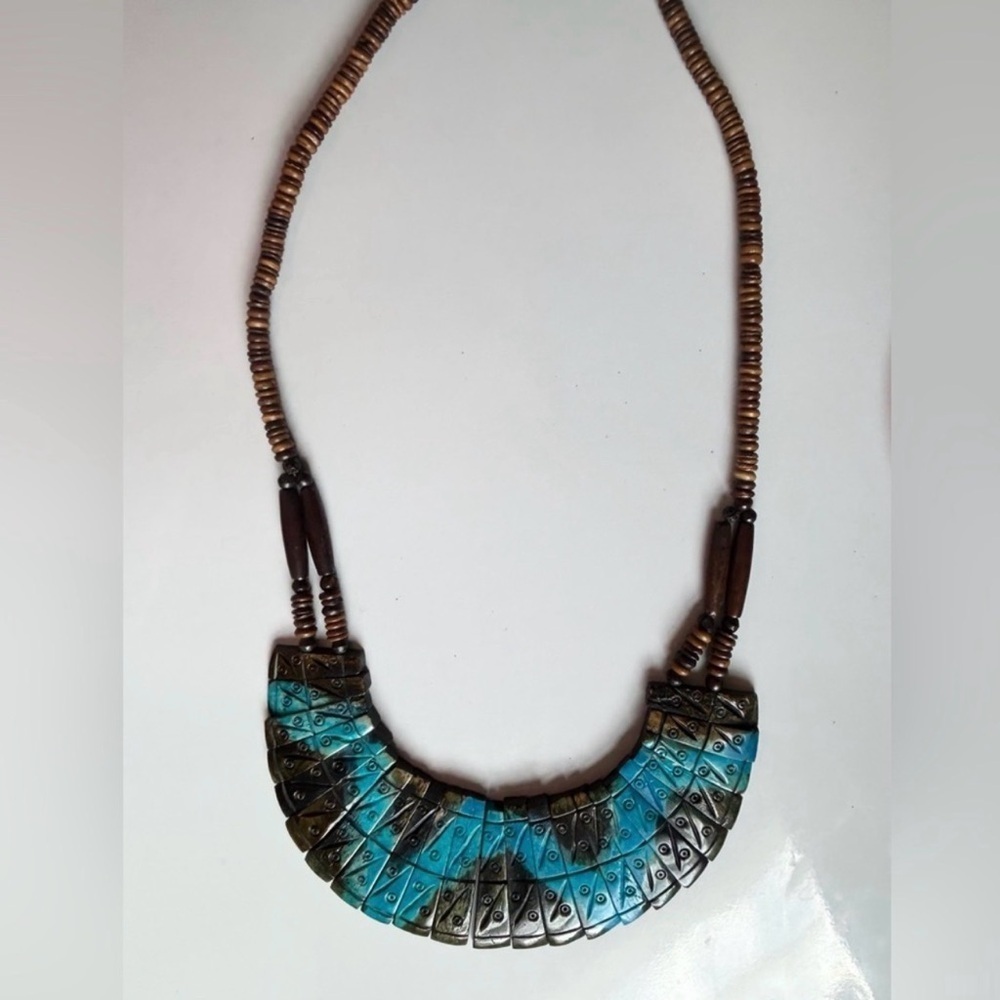 Vintage Handcrafted Artisan Necklace Bohemian Jewelry Beaded Necklace